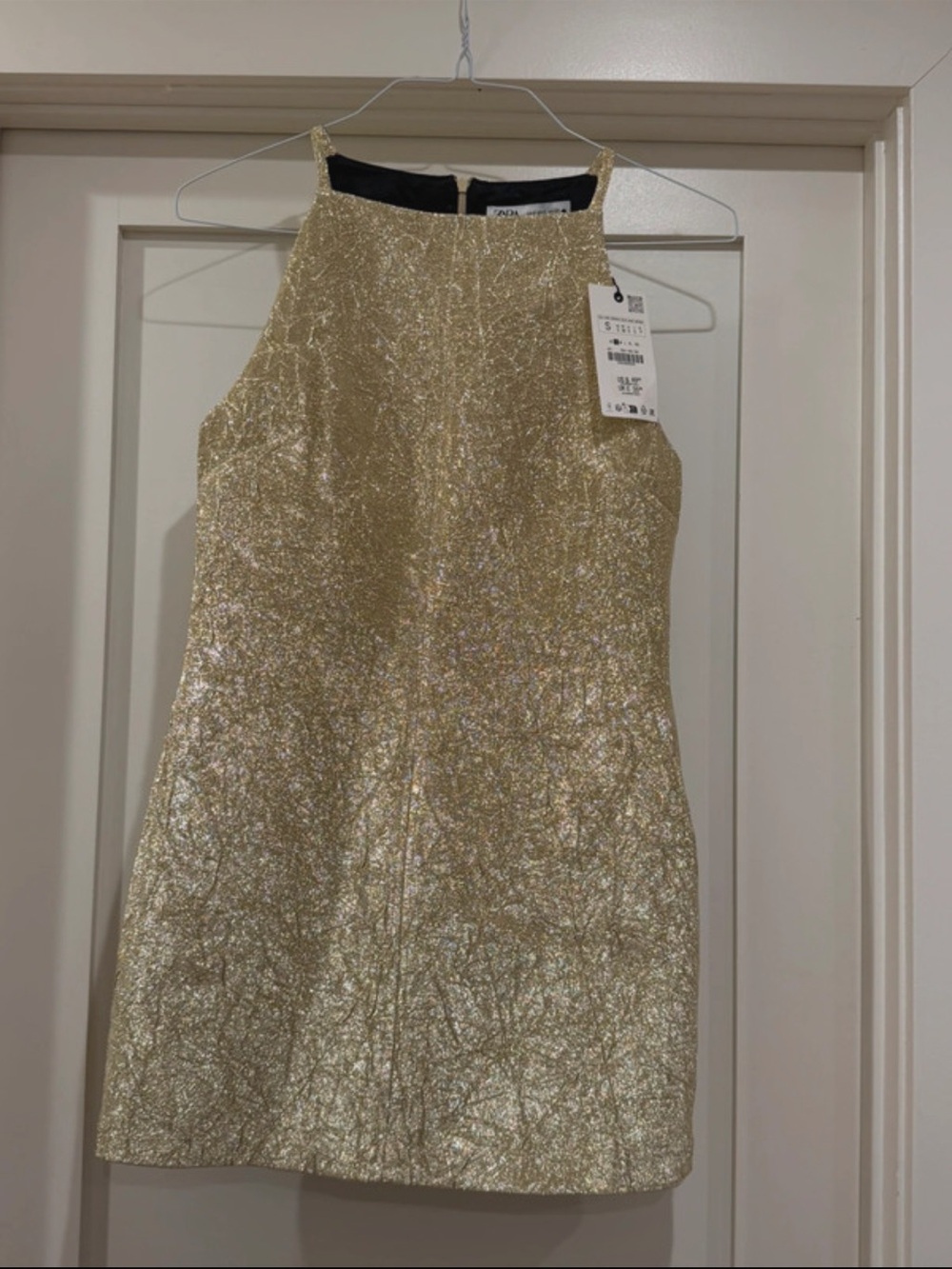 Zara Metallic Gold Mini Dress - Picture 4 of 4